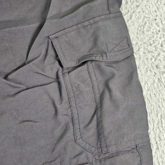 Eddie Bauer Pants Mens XL 30 Gray Convertible Cargo Hiking Zip Off Nylon Belted - Picture 9 of 14